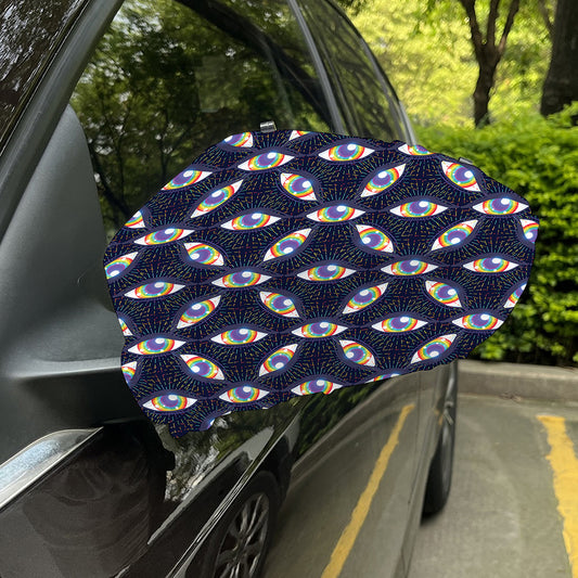 LGBT Pride Rainbow Eyes Pattern Print Car Side Mirror Covers