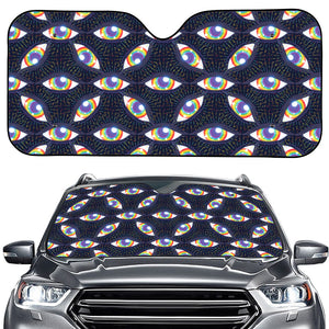 LGBT Pride Rainbow Eyes Pattern Print Car Windshield Sun Shade