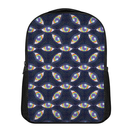 LGBT Pride Rainbow Eyes Pattern Print Casual Backpack