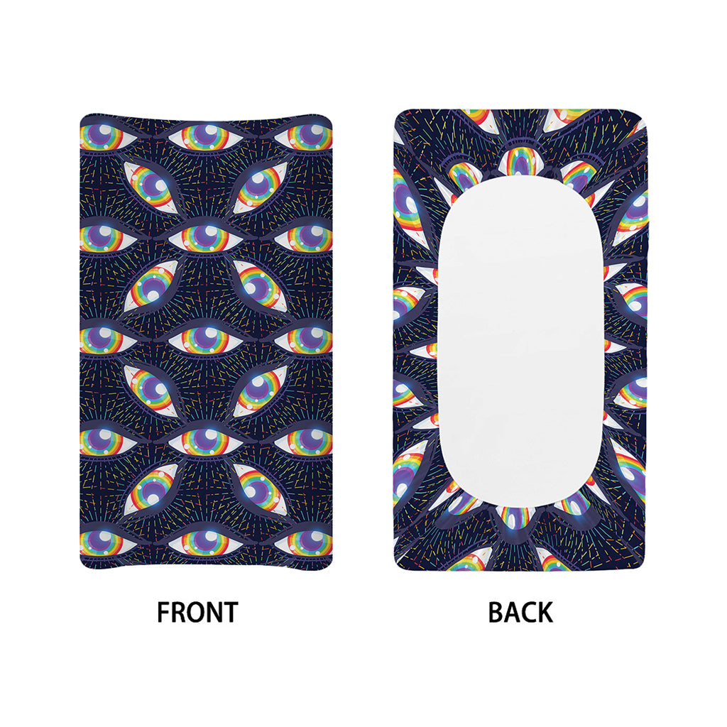 LGBT Pride Rainbow Eyes Pattern Print Changing Pad Cover