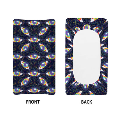 LGBT Pride Rainbow Eyes Pattern Print Changing Pad Cover