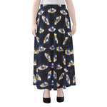 LGBT Pride Rainbow Eyes Pattern Print Chiffon Maxi Skirt