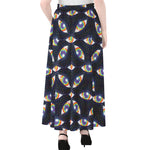LGBT Pride Rainbow Eyes Pattern Print Chiffon Maxi Skirt