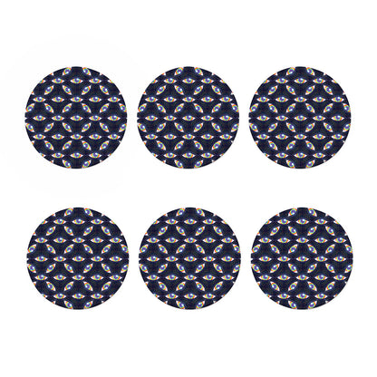 LGBT Pride Rainbow Eyes Pattern Print Coaster Set