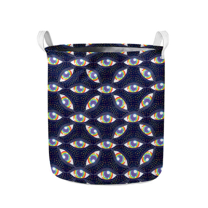 LGBT Pride Rainbow Eyes Pattern Print Collapsible Laundry Basket