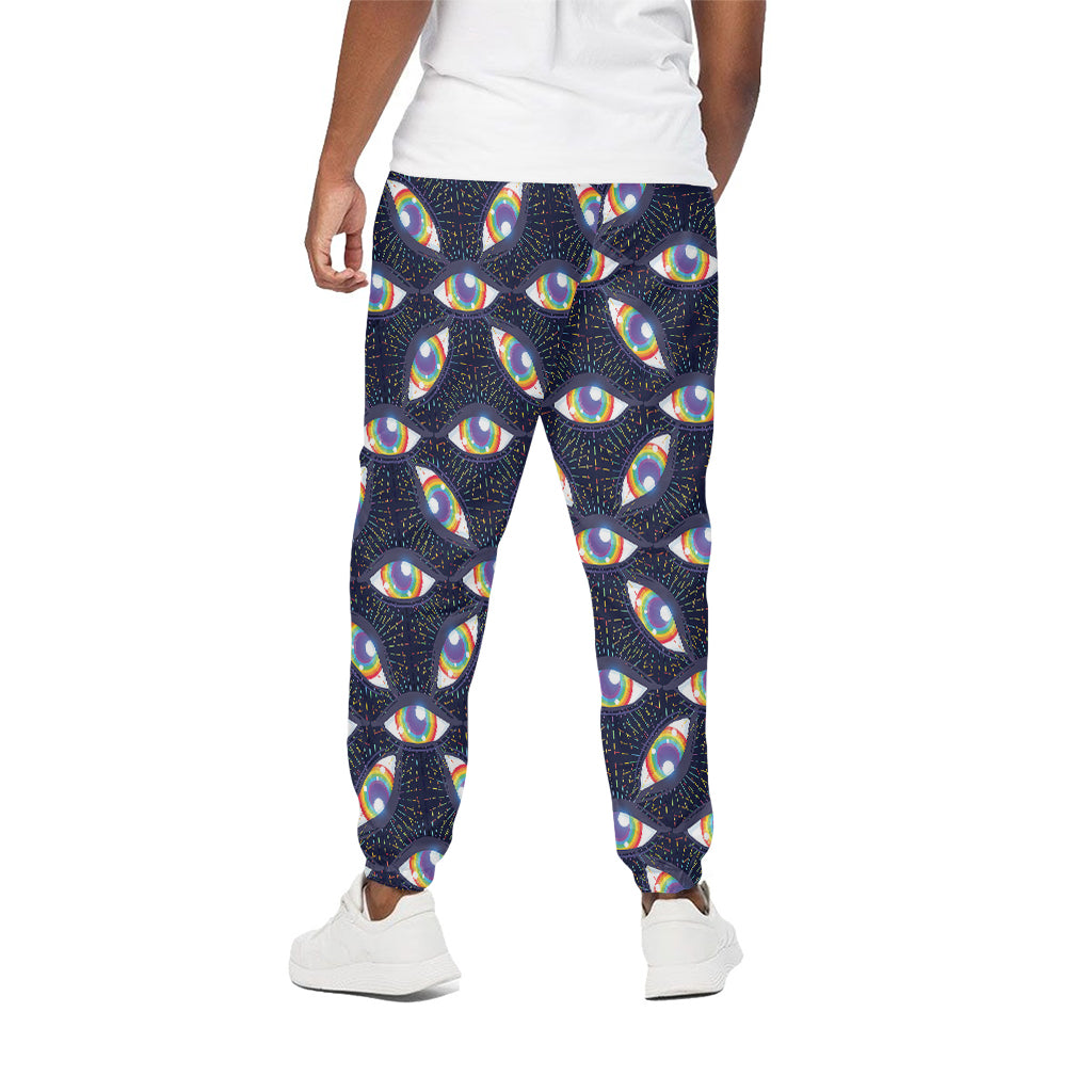 LGBT Pride Rainbow Eyes Pattern Print Cotton Pants