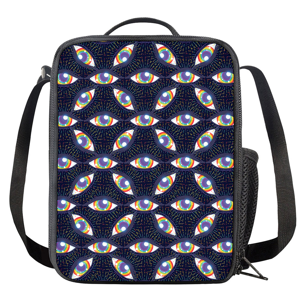 LGBT Pride Rainbow Eyes Pattern Print Crossbody Lunch Bag