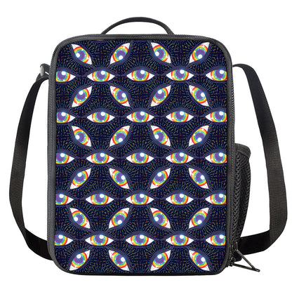 LGBT Pride Rainbow Eyes Pattern Print Crossbody Lunch Bag