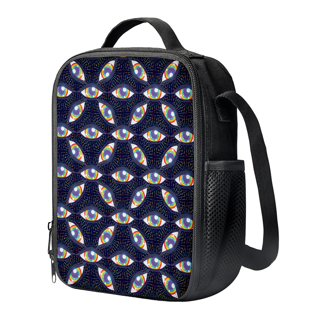 LGBT Pride Rainbow Eyes Pattern Print Crossbody Lunch Bag