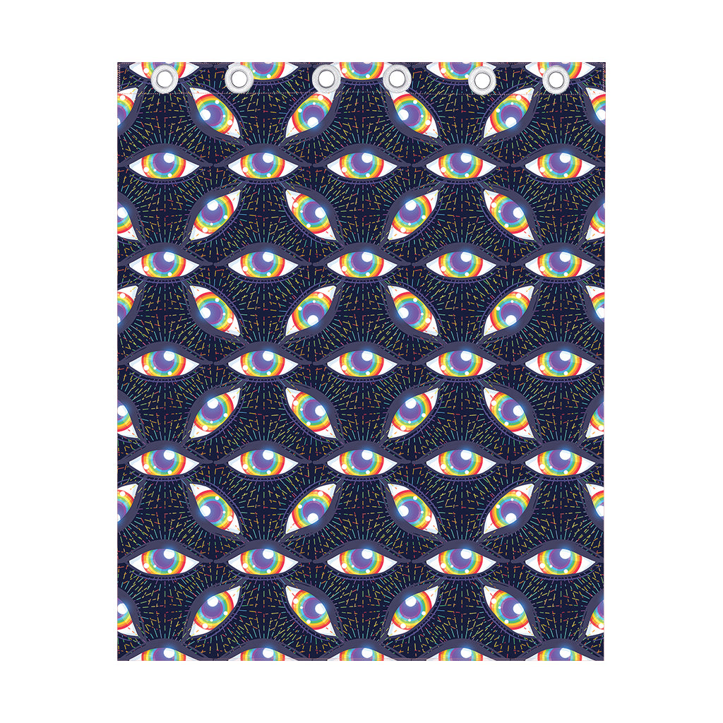 LGBT Pride Rainbow Eyes Pattern Print Curtain