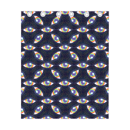 LGBT Pride Rainbow Eyes Pattern Print Curtain