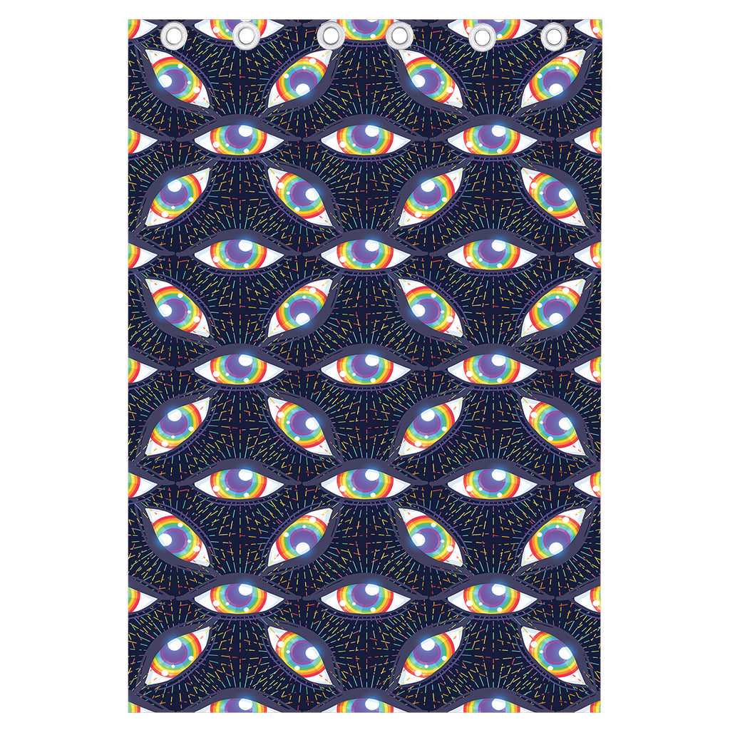 LGBT Pride Rainbow Eyes Pattern Print Curtain