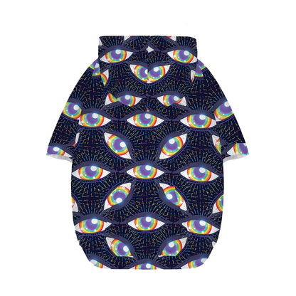 LGBT Pride Rainbow Eyes Pattern Print Dog Zip Up Hoodie