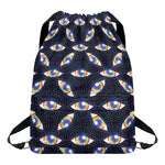 LGBT Pride Rainbow Eyes Pattern Print Drawstring Backpack