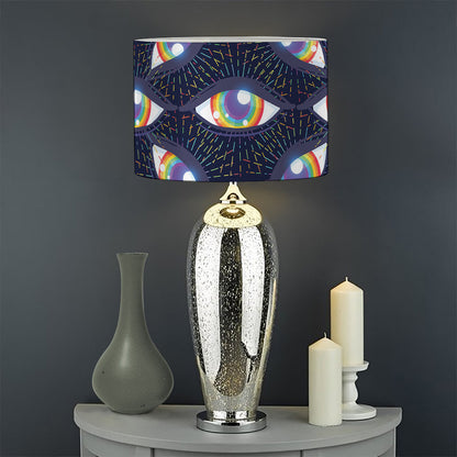 LGBT Pride Rainbow Eyes Pattern Print Drum Lamp Shade