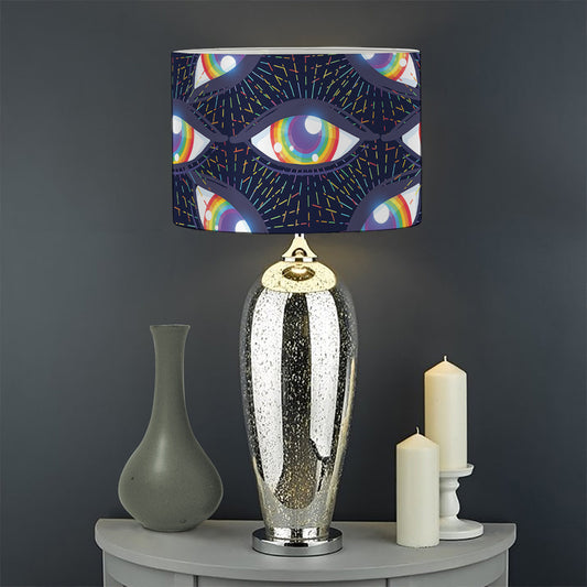 LGBT Pride Rainbow Eyes Pattern Print Drum Lamp Shade