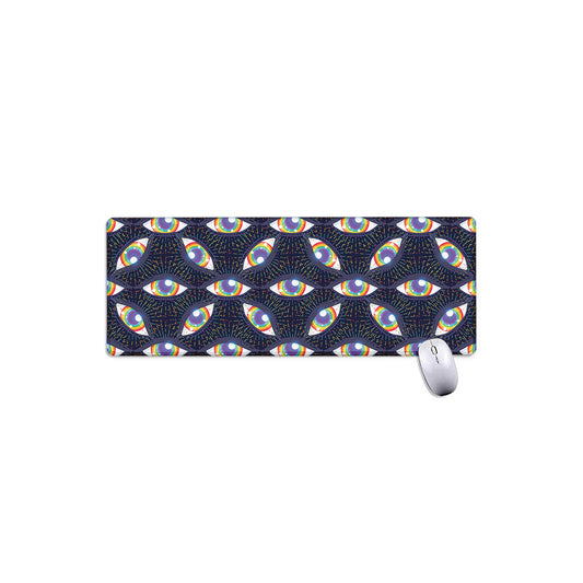 LGBT Pride Rainbow Eyes Pattern Print Extended Mouse Pad