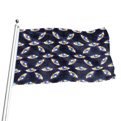 LGBT Pride Rainbow Eyes Pattern Print Flag