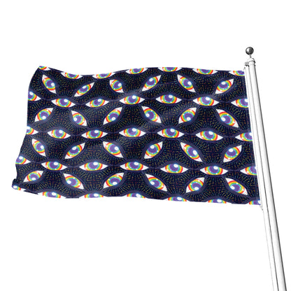 LGBT Pride Rainbow Eyes Pattern Print Flag