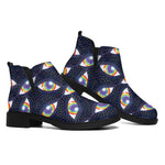 LGBT Pride Rainbow Eyes Pattern Print Flat Ankle Boots