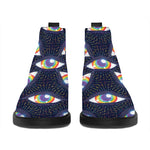 LGBT Pride Rainbow Eyes Pattern Print Flat Ankle Boots