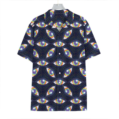 LGBT Pride Rainbow Eyes Pattern Print Hawaiian Shirt