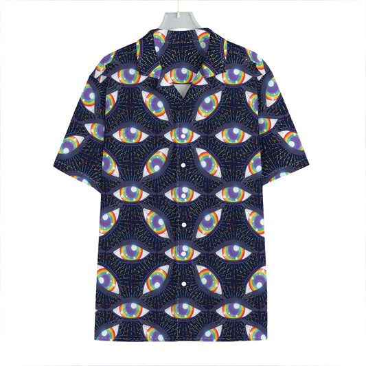 LGBT Pride Rainbow Eyes Pattern Print Hawaiian Shirt