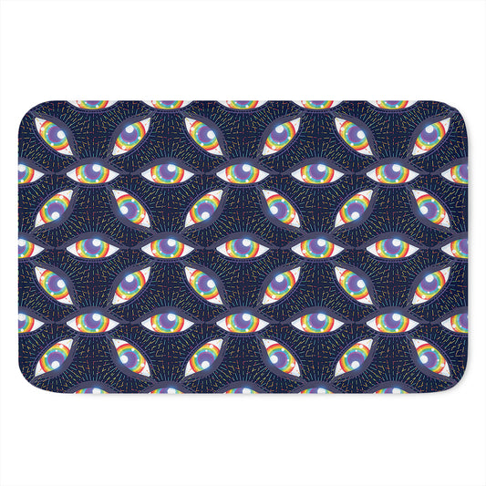 LGBT Pride Rainbow Eyes Pattern Print Indoor Door Mat