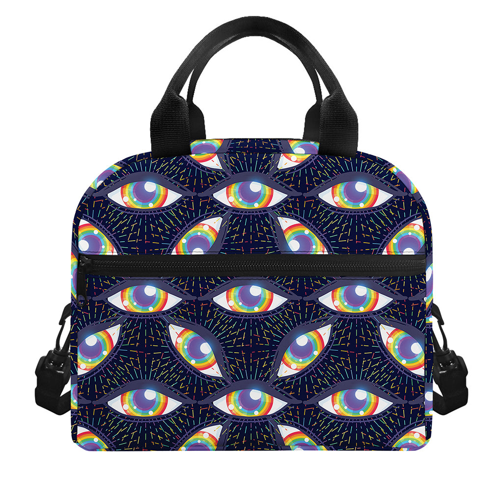 LGBT Pride Rainbow Eyes Pattern Print Insulated Lunch Bag