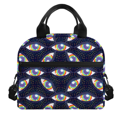LGBT Pride Rainbow Eyes Pattern Print Insulated Lunch Bag