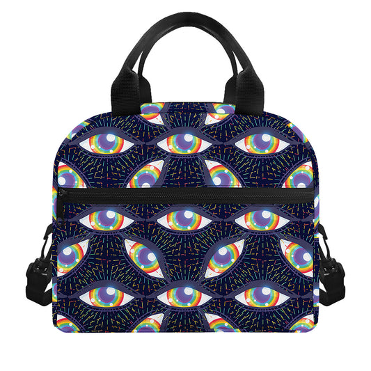 LGBT Pride Rainbow Eyes Pattern Print Insulated Lunch Bag