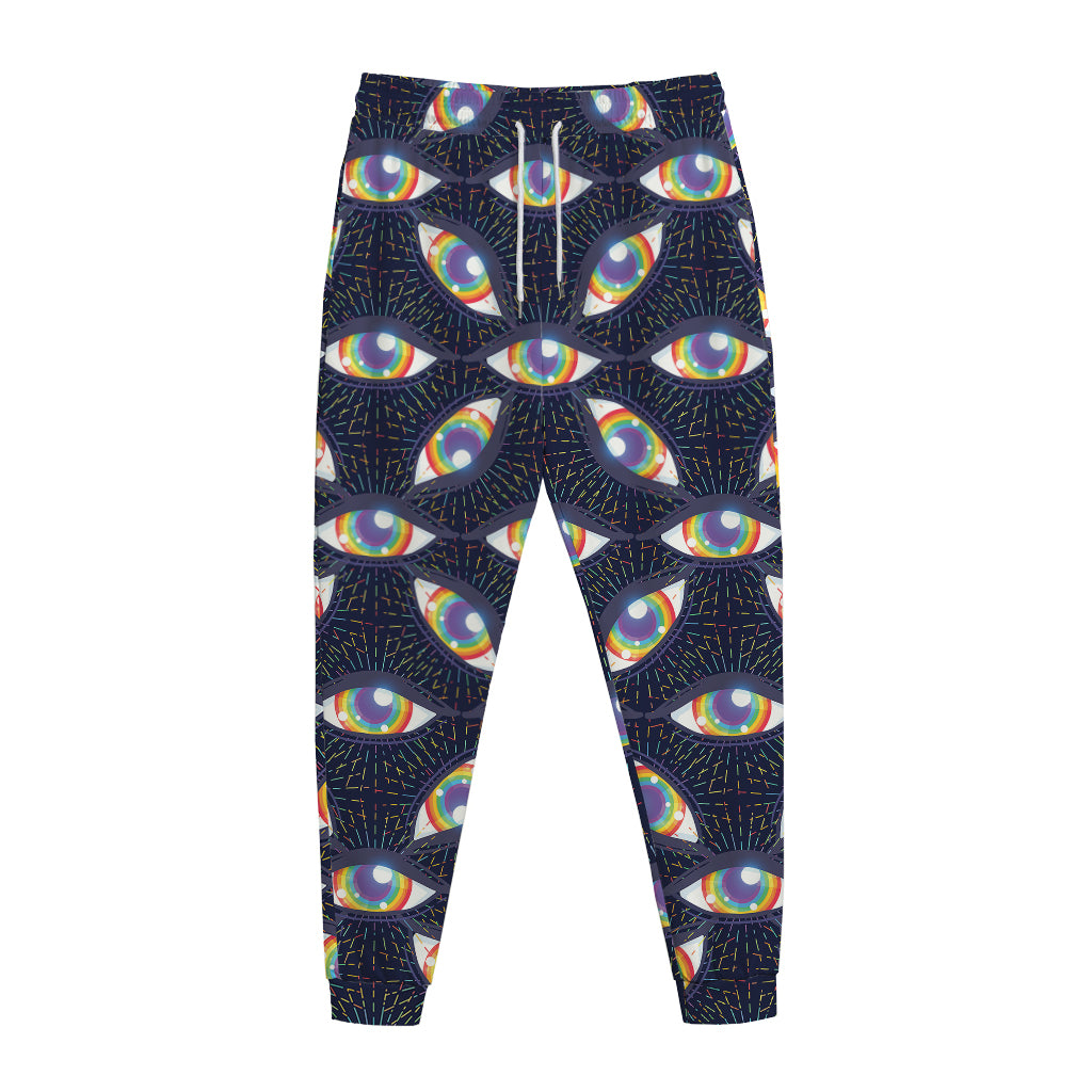LGBT Pride Rainbow Eyes Pattern Print Jogger Pants