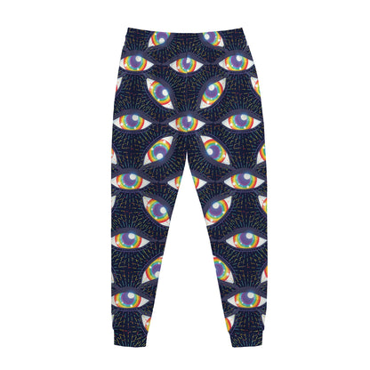 LGBT Pride Rainbow Eyes Pattern Print Jogger Pants