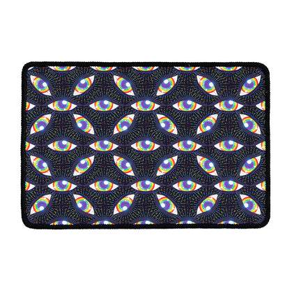 LGBT Pride Rainbow Eyes Pattern Print Kitchen Mat