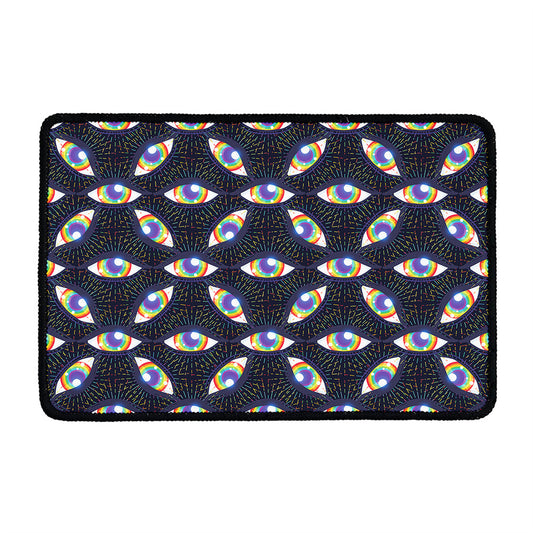 LGBT Pride Rainbow Eyes Pattern Print Kitchen Mat