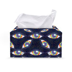 LGBT Pride Rainbow Eyes Pattern Print Leather Tissue Box Cover
