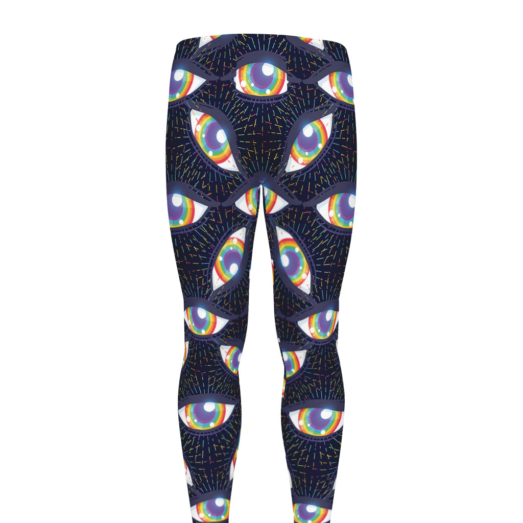 LGBT Pride Rainbow Eyes Pattern Print Men's leggings