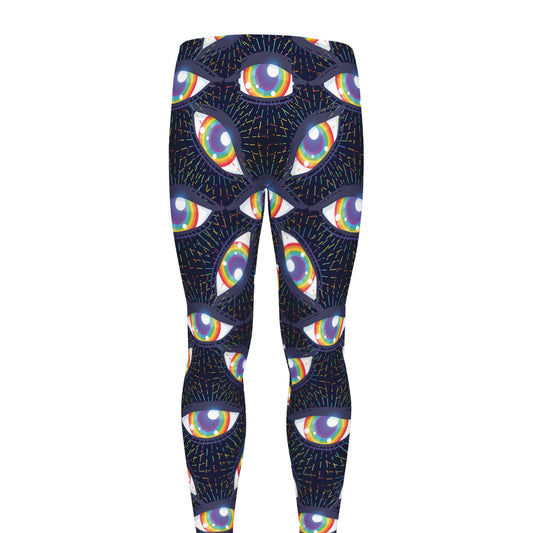 LGBT Pride Rainbow Eyes Pattern Print Men's leggings