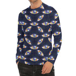 LGBT Pride Rainbow Eyes Pattern Print Men's Long Sleeve Rash Guard