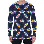 LGBT Pride Rainbow Eyes Pattern Print Men's Long Sleeve T-Shirt
