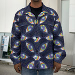 LGBT Pride Rainbow Eyes Pattern Print Men's Shirt Jacket