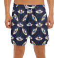 LGBT Pride Rainbow Eyes Pattern Print Men's Split Running Shorts