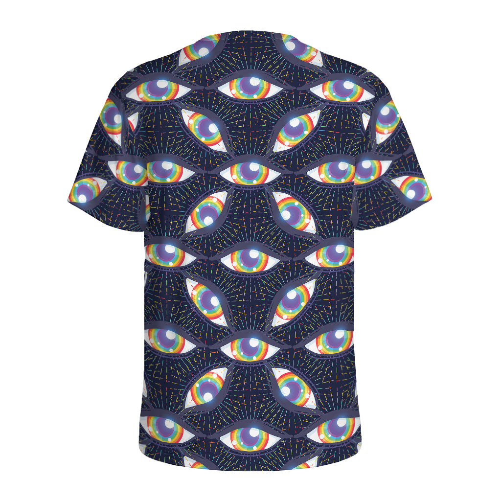 LGBT Pride Rainbow Eyes Pattern Print Men's Sports T-Shirt