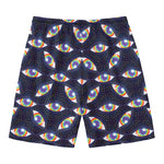 LGBT Pride Rainbow Eyes Pattern Print Men's Swim Trunks