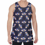 LGBT Pride Rainbow Eyes Pattern Print Men's Velvet Tank Top