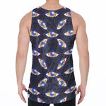 LGBT Pride Rainbow Eyes Pattern Print Men's Velvet Tank Top
