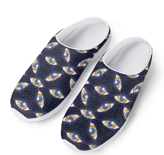 LGBT Pride Rainbow Eyes Pattern Print Mesh Casual Shoes