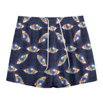 LGBT Pride Rainbow Eyes Pattern Print Mesh Shorts