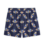 LGBT Pride Rainbow Eyes Pattern Print Mesh Shorts