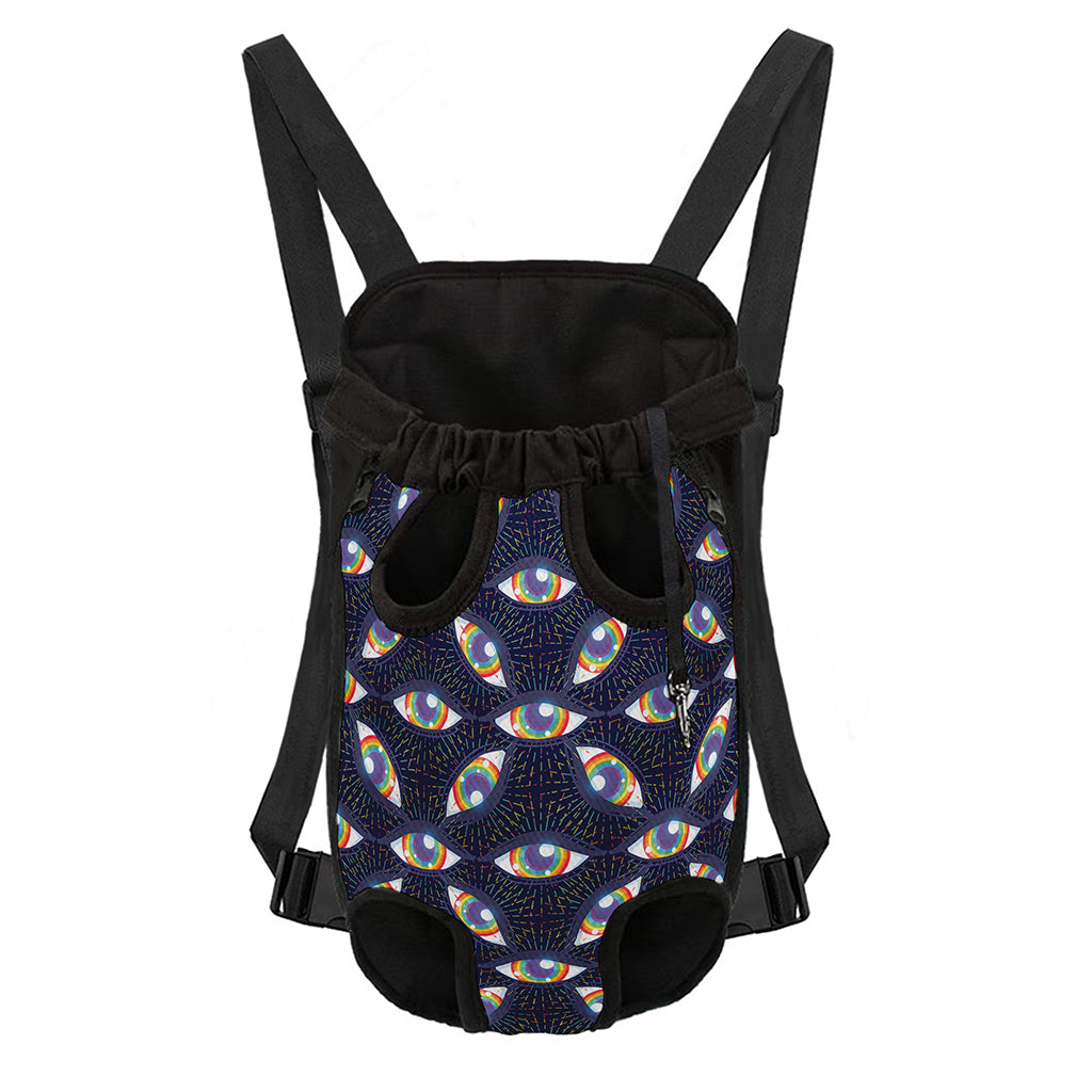 LGBT Pride Rainbow Eyes Pattern Print Pet Carrier Backpack